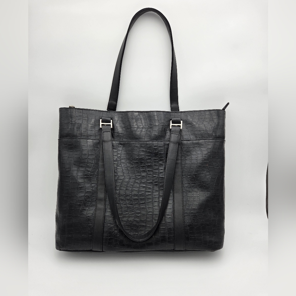 Mobile Edge Black Crocodile-Embossed Faux Laptop/Tote Bag
